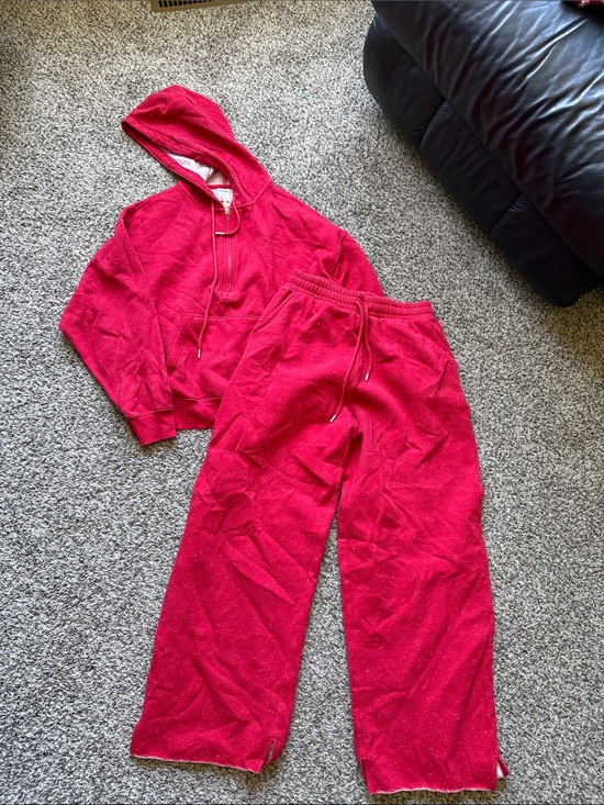 PINK Victoria's Secret Tops - PINK Victoria's Secret Fuchsia Pink Hooded Sweatshirt & Lounge Pants Set